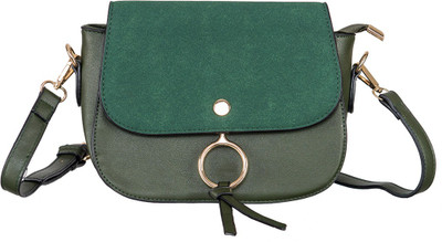 

peaubella Women Casual Green Leatherette Sling Bag