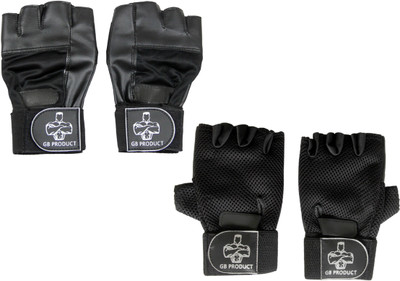 

GB 2 Pcs Top Grade Gym & Fitness Gloves (Free Size, Black)