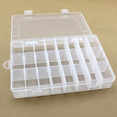 

Sukot 24 Divider Plastic Storage Jewelry Tools Organizer Box Adjustable Compartment Storage Box(White)