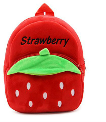 

ToyJoy Strawberry fruit school bag 35cm for kids/girls/boys/children plush soft bag backpack cartoon bag gift for kids - 35 cm(Red)