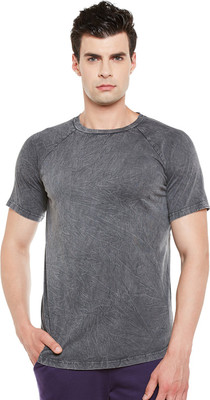 Gritstones Self Design Men Round Neck Black T-Shirt at flipkart