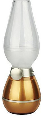 

Sukot Flameless Retro 3 LED Lamp Blow Control & Dimmable Light Lantern Table Lamp(22 cm, Golden)