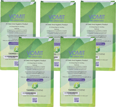 

Taimed Hygiene Vomit Absorbent Bag (Pack Of 5 Pcs) Vomit Bag(700 ml Green)