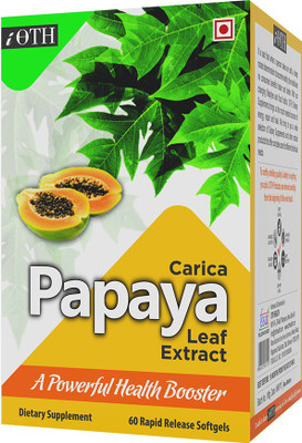 

iOTH Carica Papaya leaf Extract - High potency liquid softgel capsules - Better Absorption and bioavailability – All natural, non-GMO - 60 softgels(60 No)