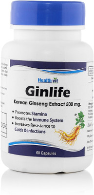 HealthVit Ginlife Korean Ginseng Extract 500 mg(60 No) available at flipkart for Rs.450