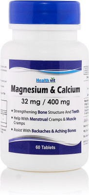 

HealthVit Magnesium 400mg & Calcium 1000mg 60 Tablets(60 No)