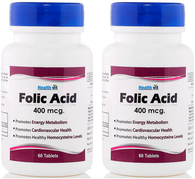 

HealthVit Folic Acid 400 mcg (Pack of 2)(60 No)