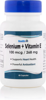 

HealthVit Selenium 100mcg+Vitamin E 400 IU 60 Capsules(50 No)