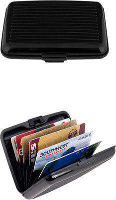 

AutoSun Men Black Plastic Card Holder(6 Card Slots)