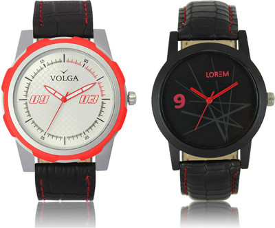 

LOREM VL42LR08 New Latest Stylish Designer Leather Belt Attractive Different Combo Watch - For Men