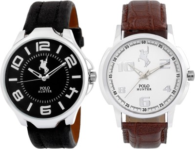 POLO HUNTER Ph-51BkSt-32 Stylish Pack Of 2 Modish Watch  - For Men   Watches  (Polo Hunter)