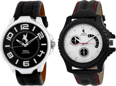 POLO HUNTER Ph-51BkSt-25 Pack Of 2 Glorious Elegant Watch  - For Men   Watches  (Polo Hunter)