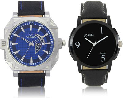 

LOREM VL44LR06 New Latest Stylish Designer Leather Belt Attractive Different Combo Watch - For Men
