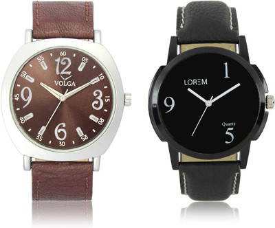 

LOREM VL46LR06 New Latest Stylish Designer Leather Belt Attractive Different Combo Watch - For Men