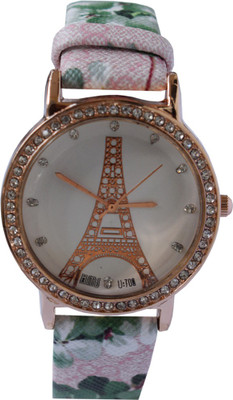 

VITREND Stone Studded Design & Eiffel Tower Printed Dial New Watch - For Women
