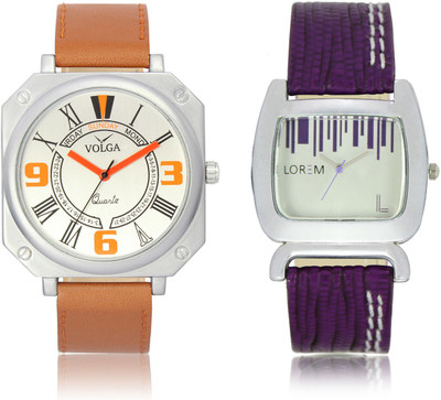 

LOREM VL45LR207 New Latest Stylish Designer Leather Belt Attractive Different Combo Watch - For Men & Women