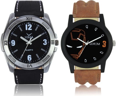 LOREM VL34LR04 New Latest Stylish Designer Leather Belt Attractive Different Combo Watch  - For Men   Watches  (LOREM)
