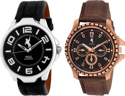 POLO HUNTER Ph-51BkSt-26 Stunning Combo Of 2 Modish Watch  - For Men   Watches  (Polo Hunter)