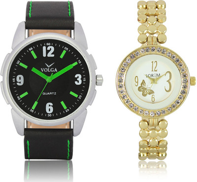 View LOREM VL26LR203 New Latest Stylish Designer Leather-Metal Belt Attractive Different Combo Watch  - For Men & Women Wrist Watches Price Online(LOREM)