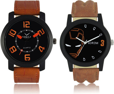 View LOREM VL20LR04 New Latest Stylish Designer Leather Belt Attractive Different Combo Watch  - For Men Wrist Watches Price Online(LOREM)