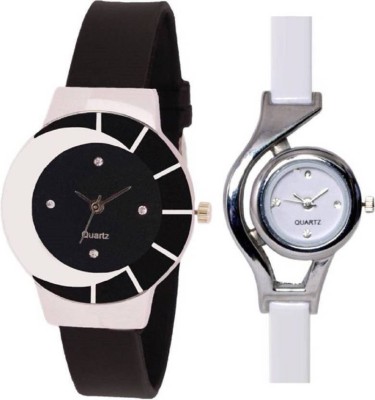 Gopal Retail New Stylish Black And White Combo Watch  - For Women   Watches  (Gopal Retail)