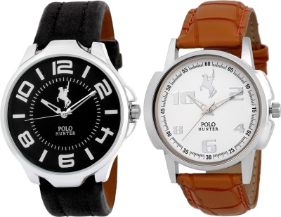 POLO HUNTER Ph-51BkSt-31 Graceful Pack Of 2 Elegant Watch  - For Men   Watches  (Polo Hunter)