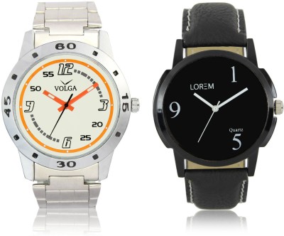LOREM VL04LR06 New Latest Stylish Designer Leather-Metal Belt Attractive Different Combo Watch  - For Men   Watches  (LOREM)