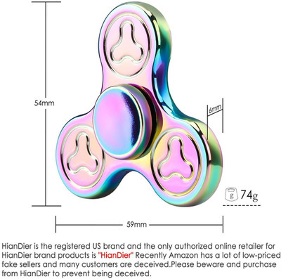 

VibeX ™ Fidget Spinner,HianDier EDC Tri-Spinner Fidget Toy Ultra Durable Stress Reducer Bearing Anxiety Relief Toys(Multicolor)
