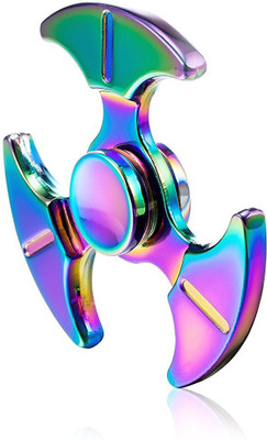 

VibeX ® Ninja 3 Sided Curved Metallic Rainbow Tri-Spinner Fidget Toy(Multicolor)
