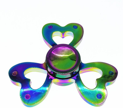

VibeX ® Love Heart Rainbow Fidget Spinner Toy Colors Hand Tri-Spinner Focus Autism ADHD Finger Spiral Toy(Multicolor)