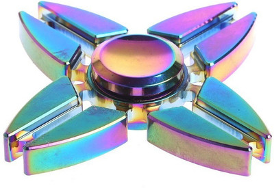 

VibeX ® Rainbow Fidget Toy Hand Spinner, 4 Claw Blades Metal Stress Reducer Relieve Anxiety and Boredom, Colorful(Multicolor)