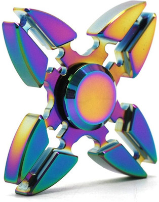 

VibeX ® Quad Rainbow Fidget Hand Spinner Colorful 4 Crabs Metal Aluminum Alloy Stress Anxiety Reducer EDC Focus(Multicolor)