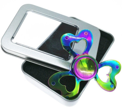 

VibeX ™ Rainbow Love Heart Metallic Stress Reducer Relieves Anxiety and Boredom Spinner Toys(Multicolor)