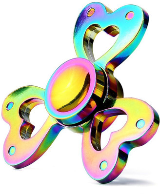 

VibeX ™ Heart shaped 3 Leaf Petals - Rainbow Fidget Spinner For Girls(Multicolor)