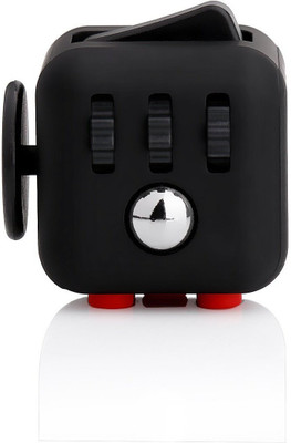 VibeX ® Extra Durable Silicone Fidget Dice Toy, Increases Focus - Anti Stress Toy Reliefs Anxiety, ADHD And Boredom(Red, Black)