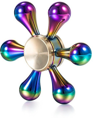 

VibeX ™ Ultra Durable High Speed Ceramic Bearing Fidget Finger Toy for ADD ADHD Anxiety Autism Stress Relief (Rainbow 6-Side Bone, Standard)(Multicolor)