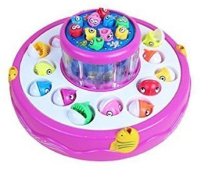 

RIANZ Go Go Fishing Electric Rotating Magnetic Fishing Game with the Music Lights (Blue / Pink) Board Game