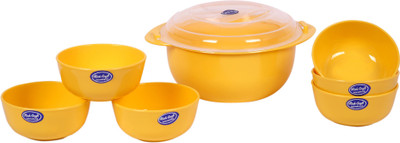 Rich Craft International Full Time 8 pcs Serving set Plastic Serving Bowl Yellow, Pack of 8 Rich Craft International Bowls