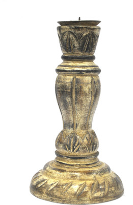 

Bubblewrap Antique Candleholder Wooden 1 - Cup Candle Holder(White, Pack of 1)