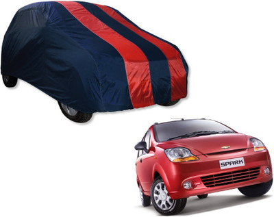 MOCKHE Car Cover For Chevrolet Spark (Without Mirror Pockets)(Blue, Red)