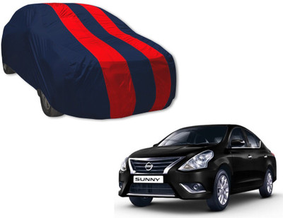 MOCKHE Car Cover For Nissan Sunny (Without Mirror Pockets)(Blue, Red)