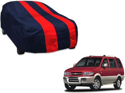 MOCKHE Car Cover For Chevrolet Tavera (Without Mirror Pockets)(Blue, Red)