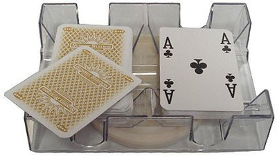 CHH 2 Deck Revolving Rotating Canasta Playing Card Tray(Multicolor)