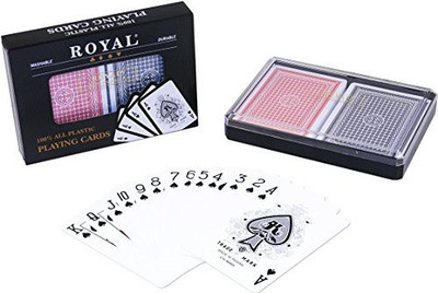 

Royal Playing cards Poker Size Royal Playing Cards Set in Plastic Case(Multicolor)