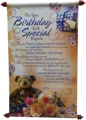 

Saugat Traders Birthday Scroll Card Greeting Card(Multicolor, Pack of 1)