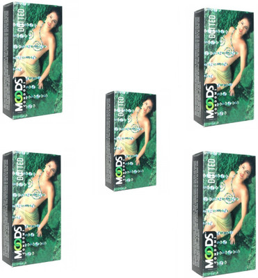 Moods DOTTED SET OF 5 Condom(Set of 5, 50S)