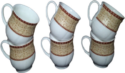 

UPC Fame Cup set Bone China(Multicolor, Pack of 6)