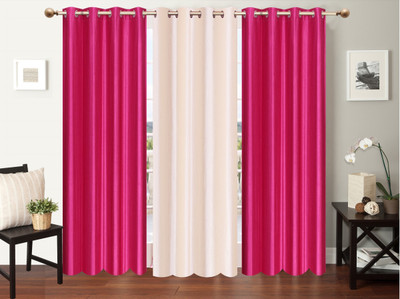 

Furnishing Zone 213 cm (7 ft) Polyester Door Curtain (Pack Of 3)(Plain, Pink, White)