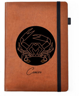 

Hamee A5 Notebook(Designer Printed Brown Leather A5 Notebook - 200 pages, A5 size Zodiac Cancer, Brown)