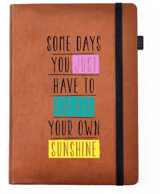 

Hamee A5 Notebook(Designer Printed Brown Leather A5 Notebook - 200 pages, A5 size Createe Sunshine, Multicolor)